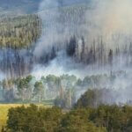 The Buck Basin Fire burning in Wasatch County.