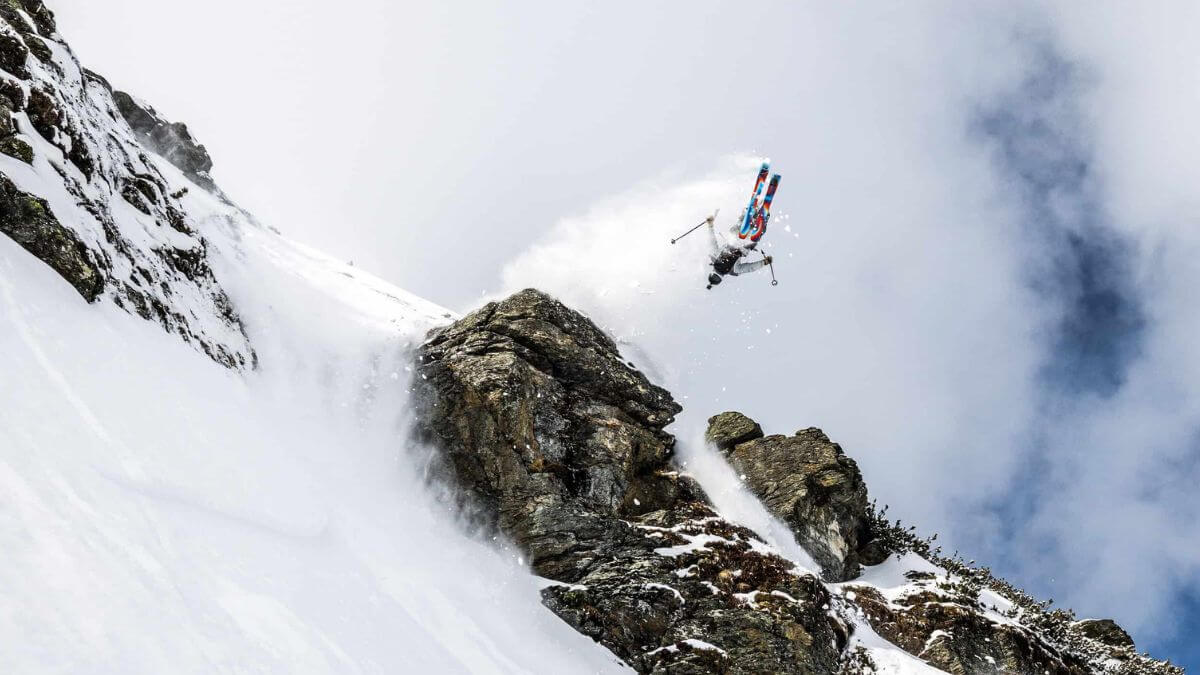 Australia’s Finn Jacobsen competing in a freeski event.