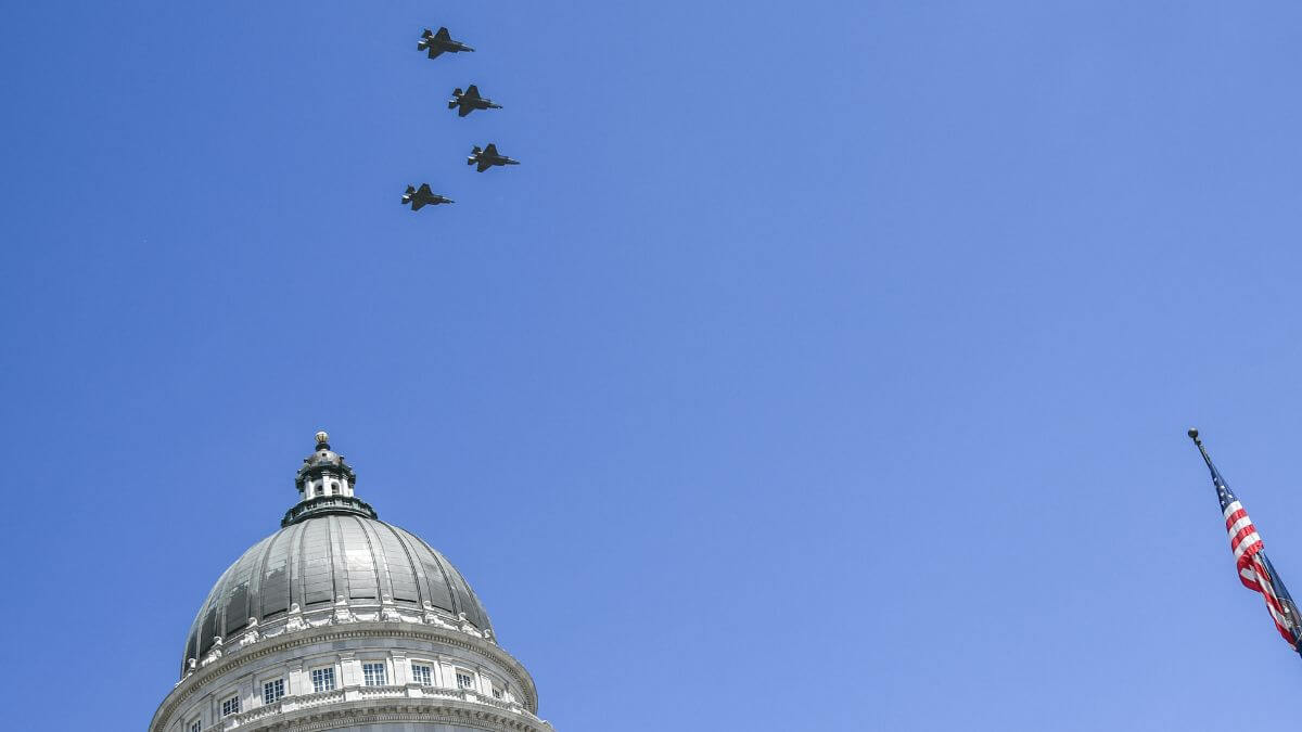 Fighter jets will streak across Utah skies in celebration of America250.