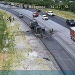 A vehicle fire on I-80 is blocking EB lanes.