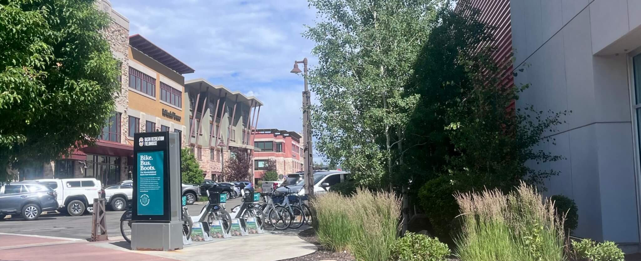 Summit County's Bike Share Station at Basin Rec.