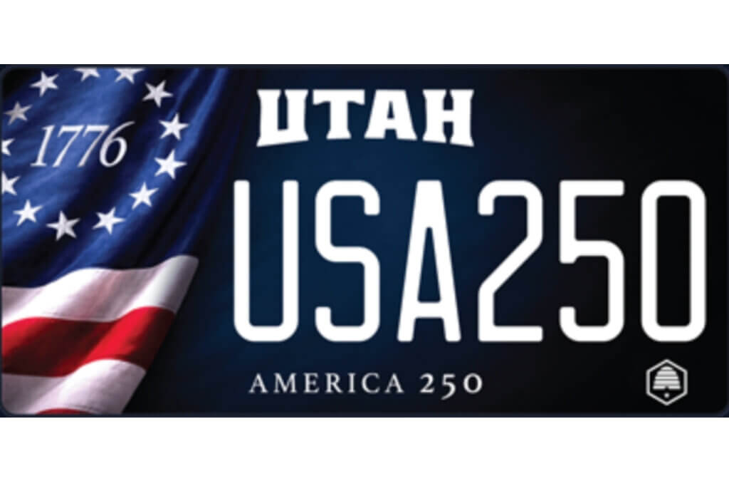 Utah’s license plate options now include a limited-time America 250 plate, a redesigned Utah Jazz specialty plate and a proposed Utah Mammoth plate.