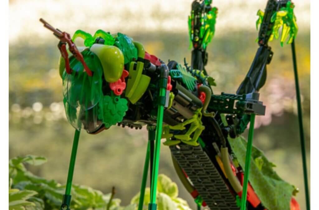 An original LEGO grasshopper created by Utah builder Weston Bindrup is displayed as part of the Natural History Museum of Utah’s Bug World LEGO Contest. The museum is accepting photographs of original insect builds through Aug. 1.