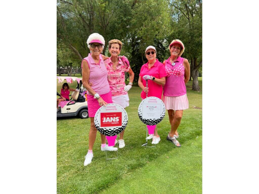 Members of the Park City Women’s 9-Hole Golf League gather in pink during Rally for a Cure, the league’s annual fundraiser supporting women’s health services and breast cancer research.
