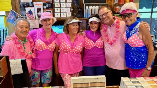 Participants and supporters of the Park City Women’s 9-Hole Golf League gather in pink during the league’s 30th annual Rally for a Cure on July 28 at Park City Golf Club. The event raised a record $30,000 for women’s cancer care and breast cancer research.