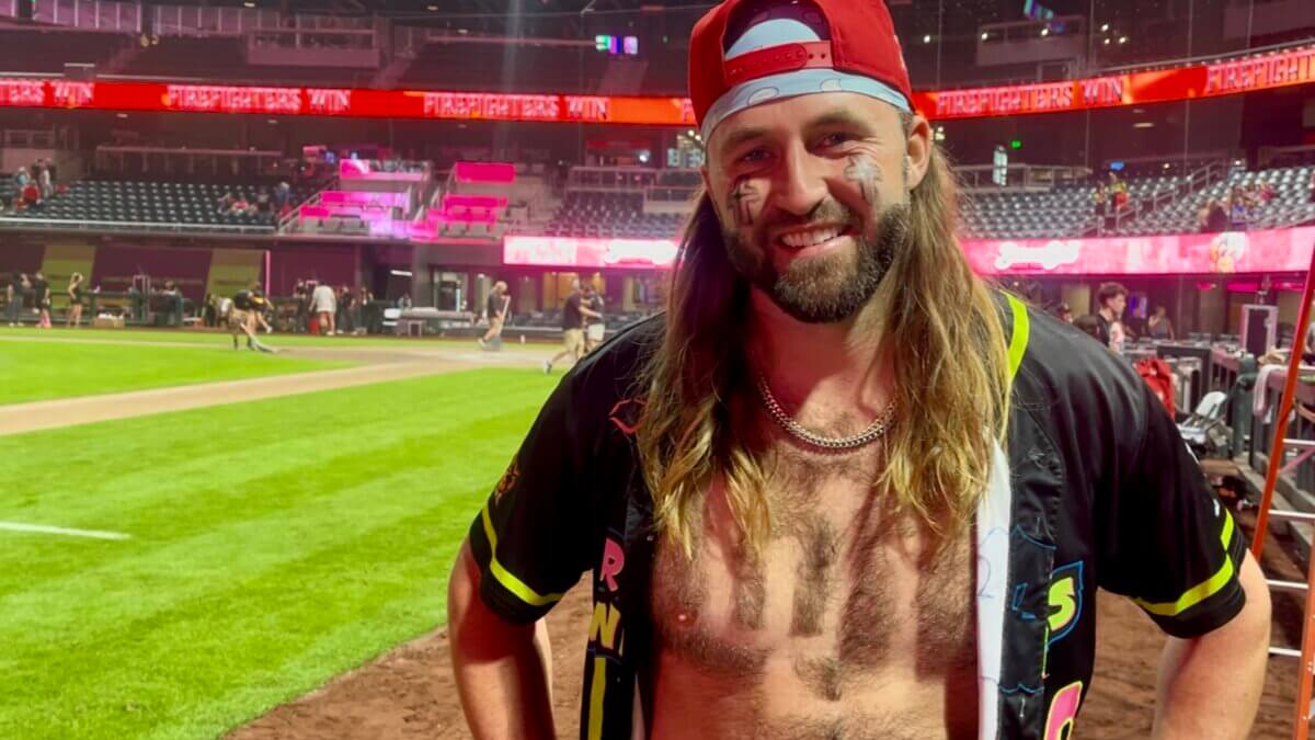 Banana Ball comes to Utah with Pitcher Bret Helton shaving his alma mater baseball team's U of U into his chest hair.