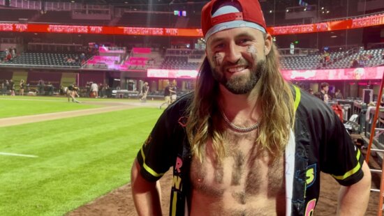 Banana Ball comes to Utah with Pitcher Bret Helton shaving his alma mater baseball team's U of U into his chest hair.