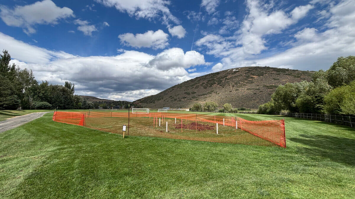 The area of the North 40 playing fields where the Park City School District was constructing a shot put facility without the proper permission and work was stopped by the city.