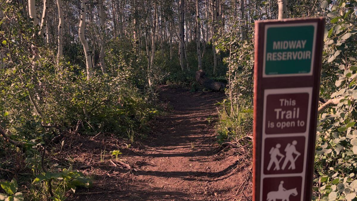 New Midway Reservoir trail in Wasatch Mountain State Park.