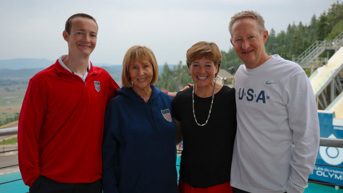 The Garff family at the July 29 Education Committee meeting at Utah Olympic Park.