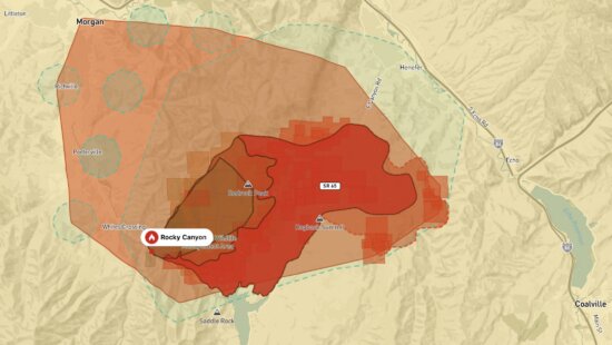 The Rocky Canyon Fire continues to burn near Henefer as evacuation preparations expand in Summit and Morgan counties.