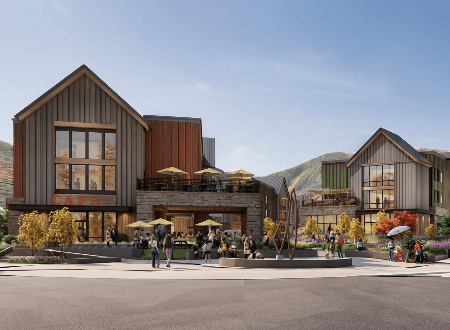 Brinshore Development presented renderings of the Bonanza redevelopment to Park City Planning Commission. These renderings are not final and will go through an iterative process with the planning commission.