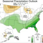 NOAA’s seasonal precipitation outlook for December through February shows northern Utah near an area where below-normal precipitation is favored, while southern Utah leans toward above-normal precipitation. The outlook reflects probabilities, not projected snowfall totals or individual storms.