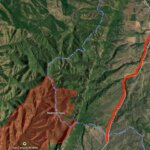 A map shows the West Henefer evacuation zone, highlighted in red, stretching from Hog Back Summit to West Henefer Road south of Henefer. All residences in the area are in "Go" status and have been ordered to evacuate as the Rocky Canyon Fire, shown at left, expands northeast.
