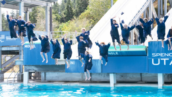 The Winter Sports School, Park City, Graduating Class of 2026 at Utah Olympic Park Making a Splash