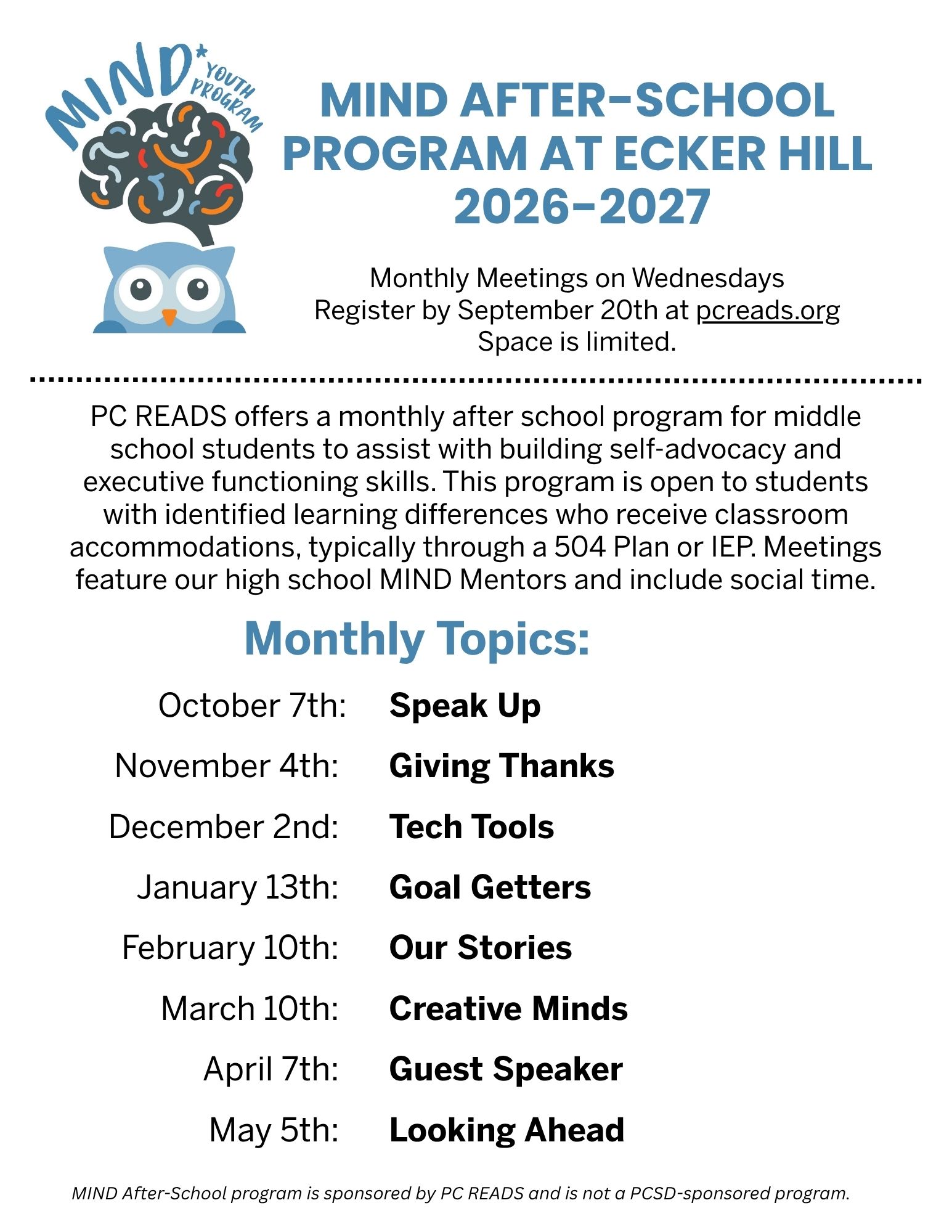 MIND A-S EH Monthly Topic Flyer 2026-27-2