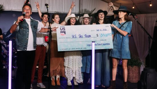 Athletes celebrate the new contributions from Stifel for the Stifel U.S. Ski Team.