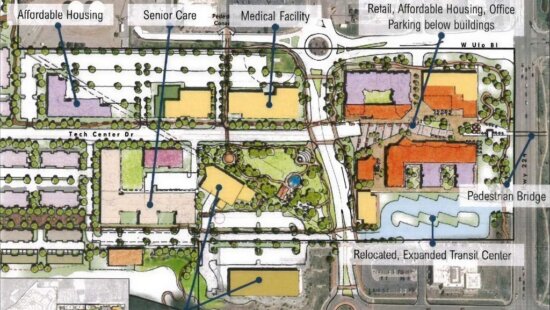 The approved preliminary subdivision plat divides part of the Altus property in Kimball Junction into six lots. Lot 1 is planned for the first market-rate housing phase, while Lot 2 is intended for 155 affordable units. Other lots are associated with medical, senior-living and community uses.