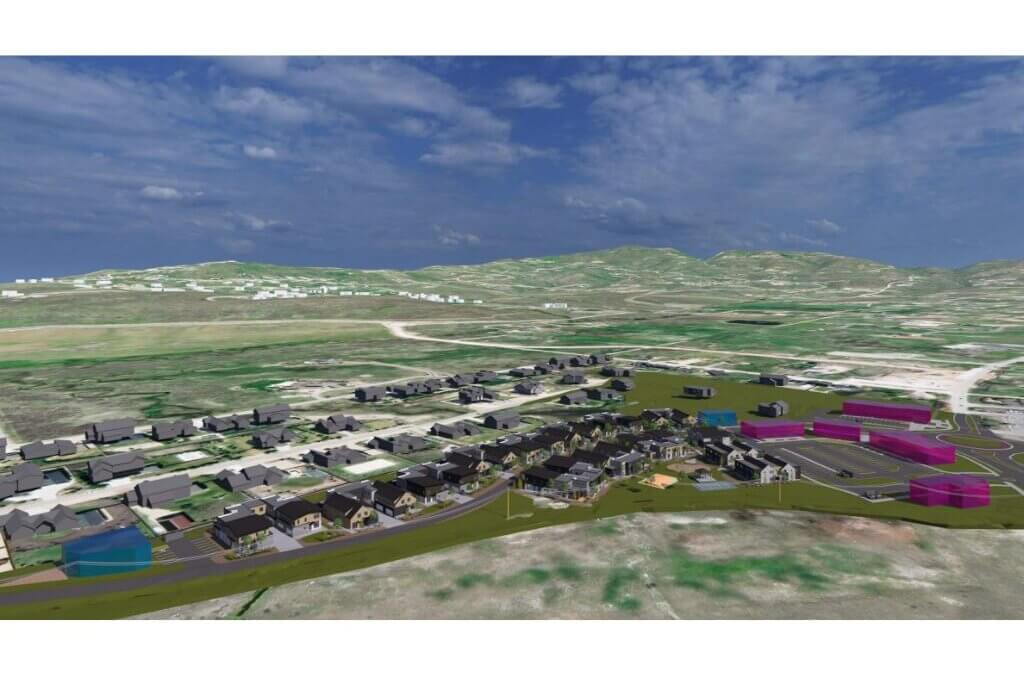 A rendering of the proposed Crossroads at Silver Creek development near I-80 and U.S. 40. The project includes 90 homes, commercial space, trails and open space.