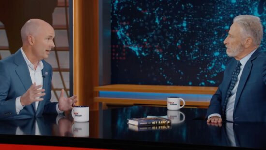 Utah Gov. Spencer Cox appears on “The Daily Show” with host Jon Stewart to discuss political polarization, civility and disagreement in American politics.