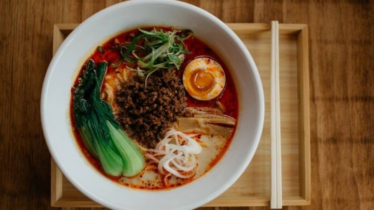 Tantan-men, a vegetarian ramen, offered at Koyoté.