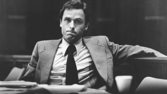 Accused murderer Ted Bundy attends the second day of jury selection in his murder trial, June 27, 1979, in Miami, Fla.