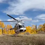 An Airmed helicopter responding to a hunting accident in Wasatch County.