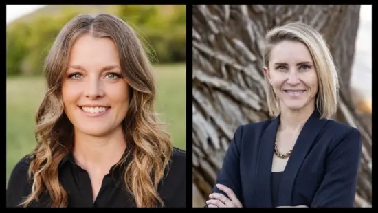 Suni Woolstenhulme, at left, and Malena Stevens, at right, are running for Summit County Clerk.