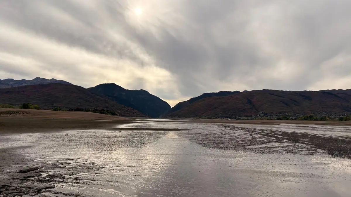 Pineview's exposed lake bed in October 2026.