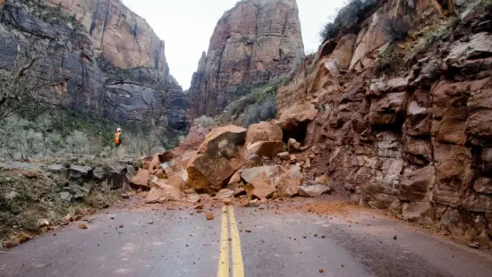 A large rockfall on Sept. 30 closed the Zion-Mt. Carmel Highway for a little over a week.