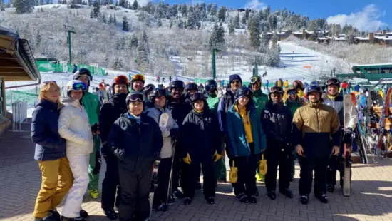 Ski Utah's Discover Winter 2025 participants at Deer Valley Resort.